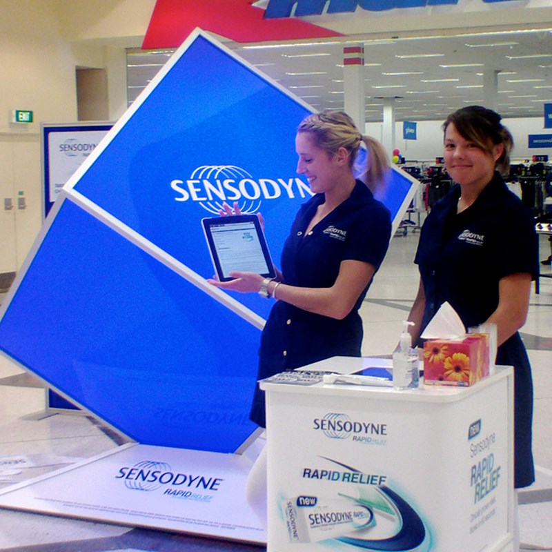Sensodyne Mall-Sased Sampling Campaign, using Demo Table and Multimedia
